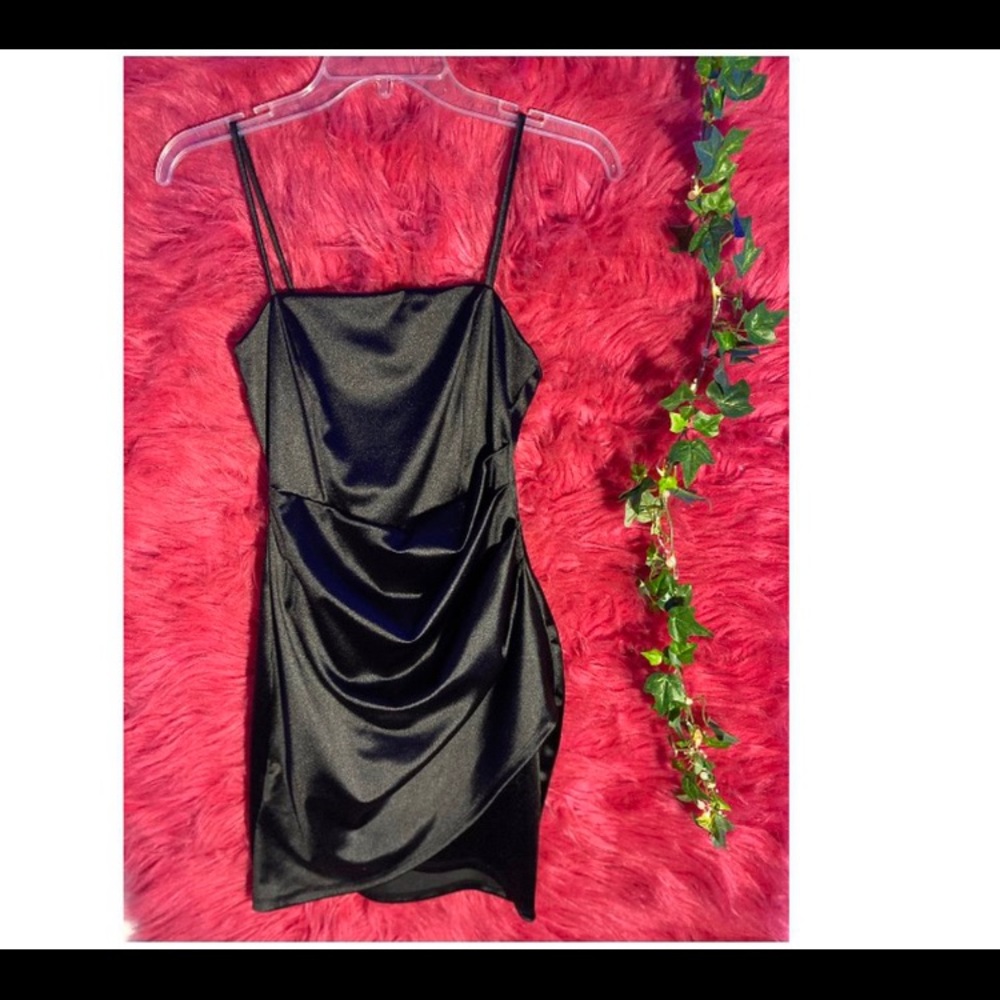 windsor black satin dress